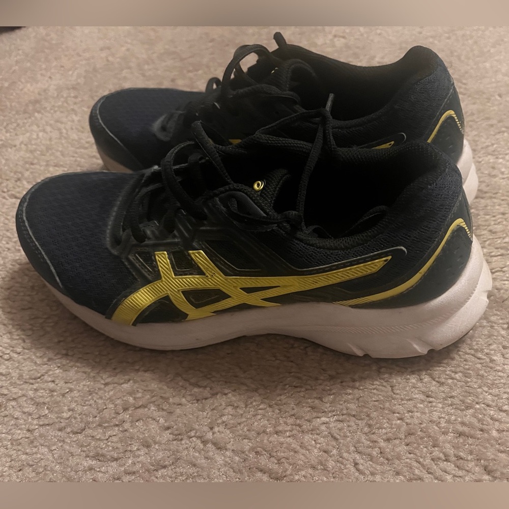 ASICS Navy and Yellow Athletic Sneakers - Picture 2 of 7